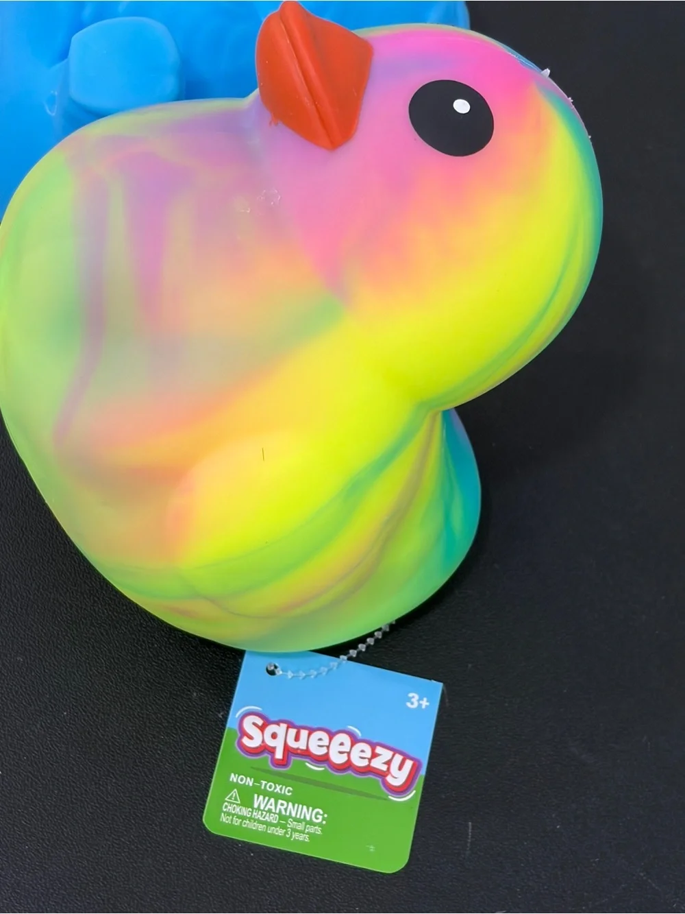 Squeezy Blue Cow & Tie-Dye Duck Squishy Toy New